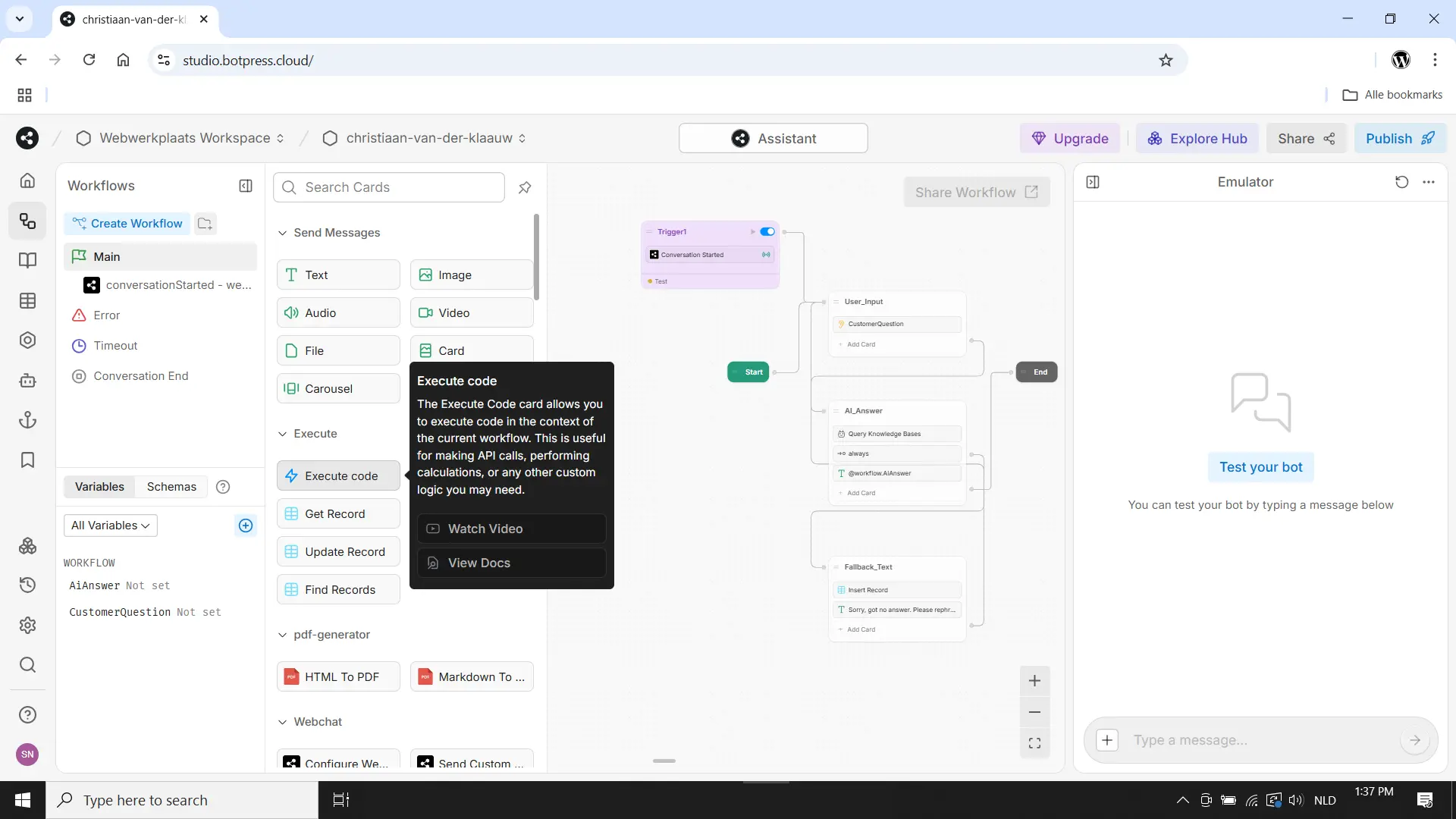 Hoe maak ik een Botpress AI Chatbot
